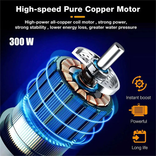 घरको लागि ३००W ३०बार कर्डलेस हाई प्रेसर कार वाशर स्प्रे वाटर गन १२०००mAh ब्याट्री फोम जेनरेटर कार वाशिङ मेसिन