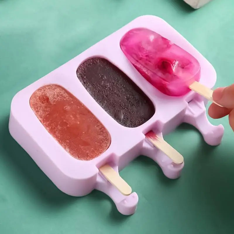 Homemade Ice Cream Molds Homemade Pop Maker Freezer Trays Reusable Silicone Ice Cream Stick Moulds For Pudding Lollipop Jelly