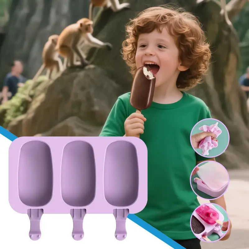 Homemade Ice Cream Molds Homemade Pop Maker Freezer Trays Reusable Silicone Ice Cream Stick Moulds For Pudding Lollipop Jelly
