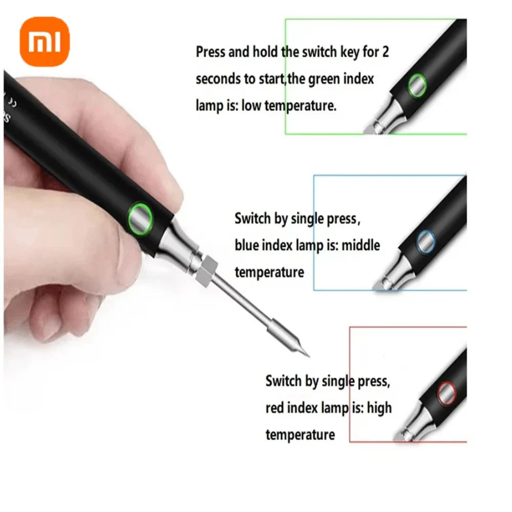 Xiaomi वायरलेस चार्जिङ इलेक्ट्रिक सोल्डरिङ आइरन सोल्डर आइरन मिनी पोर्टेबल सोल्डरिङ आइरन टिप रिवर्क एक्सेसरीज टूल पार्ट्स नयाँ