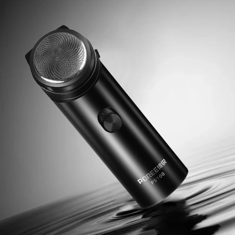 POREE PS108 २०२५ पुरुषहरूको उच्च शक्ति सिक्स-ब्लेड ब्लेड USB चार्जिङ क्लासिक सिंगल-हेड शेभरको लागि नयाँ मिनी पोर्टेबल इलेक्ट्रिक शेभर 