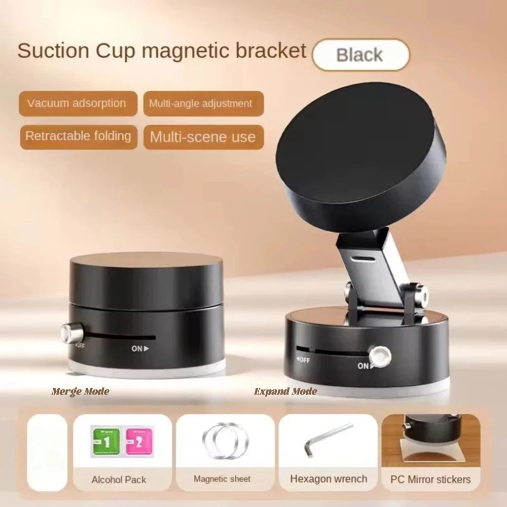 2025 Vacuum Double Side Magnetic Suction Cup Holder Foldable Kitchen Lazy Phone Bracket Car Holder For iPhone Xiaomi Smartphone
