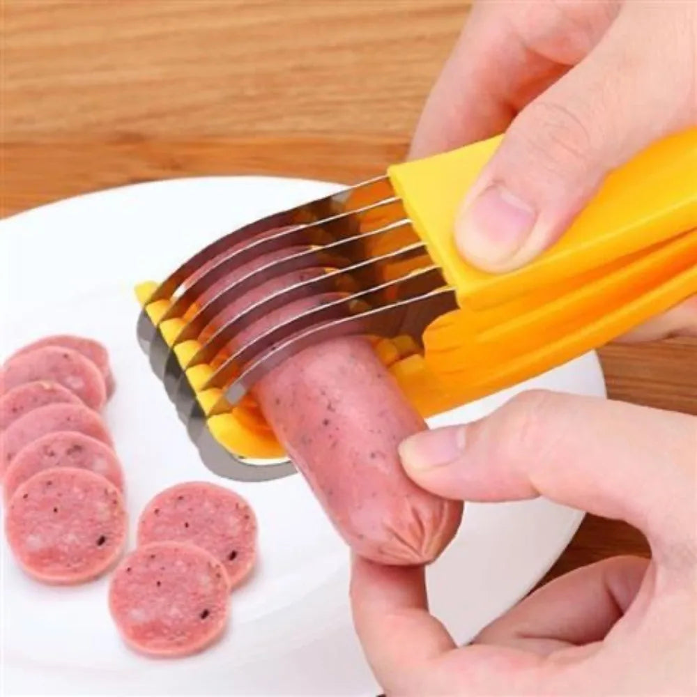 Eco-friendly Banana Slicer Cutter:Premium Plastic Kitchen Tool for Fruits&Vegetables-Ideal for Slicing, Cutting Cucumbers & More