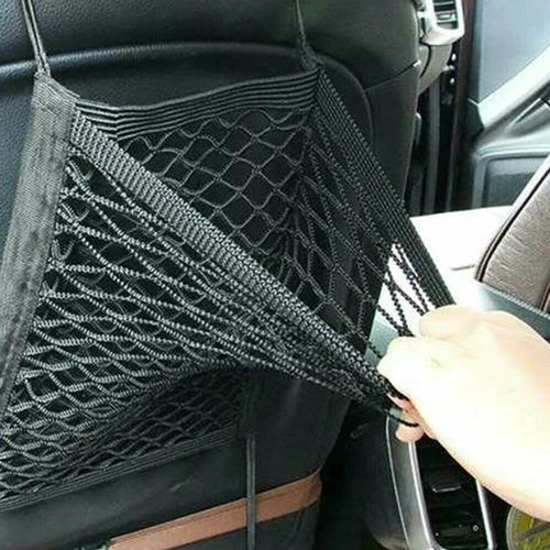 Car Storage Net Bag Between Seats Car Divider Child Safety Net Pet Barrier Elastic Expandable Mesh Bag Car Interior Accessorie