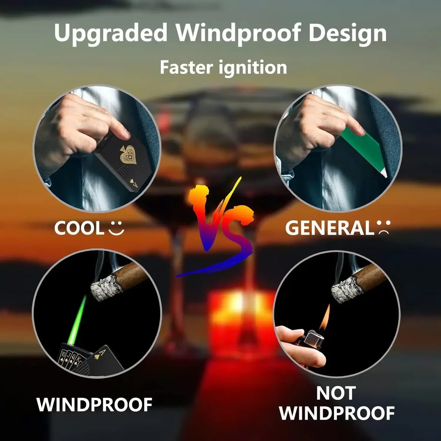 Windproof Metal Inflatable Lighter Jet Flame Poker Ace of Spades Butane Portable Lighter Smoking Accessories Men's Gift