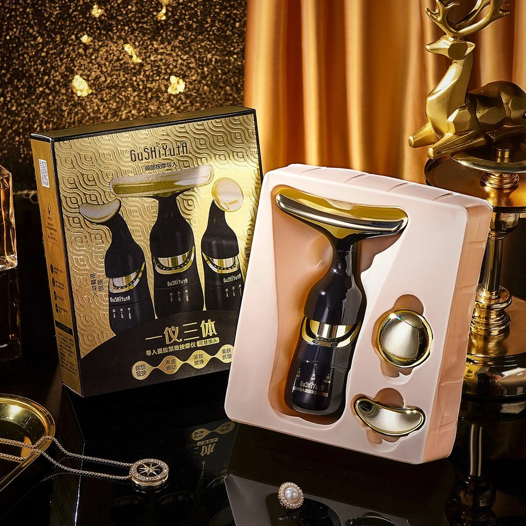 अनुहार उठाउने उपकरण घाँटी अनुहार आँखा मालिस परिचयकर्ता माइक्रोकरेन्ट छाला कायाकल्प एन्टी एजिंग ब्यूटी उपकरण फेस मालिसर 