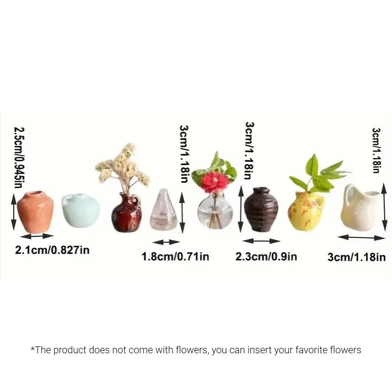 Small Fridge Magnet Decoration Mini Ceramic Vase Micro Landscape Ornament Fridge Cute Magnets Place Flower Arrangements
