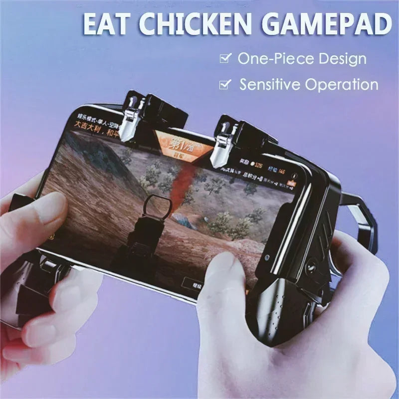 K21 ABS Mobile Phone Gaming Accessories Game Handle for PUBG Aim Shooting 4-fingers Alloy Key Button Gamepad Joystick Controller
