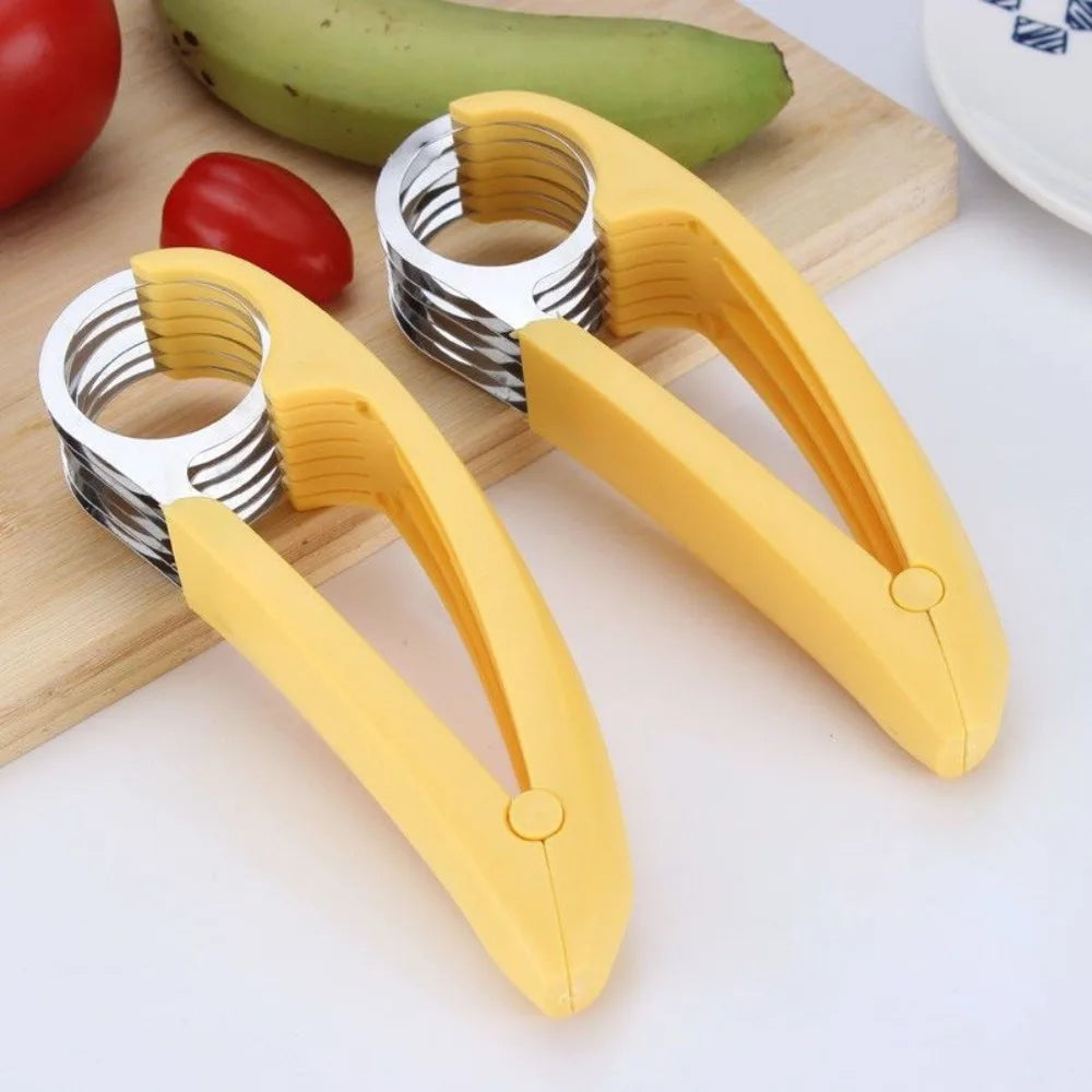 Eco-friendly Banana Slicer Cutter:Premium Plastic Kitchen Tool for Fruits&Vegetables-Ideal for Slicing, Cutting Cucumbers & More