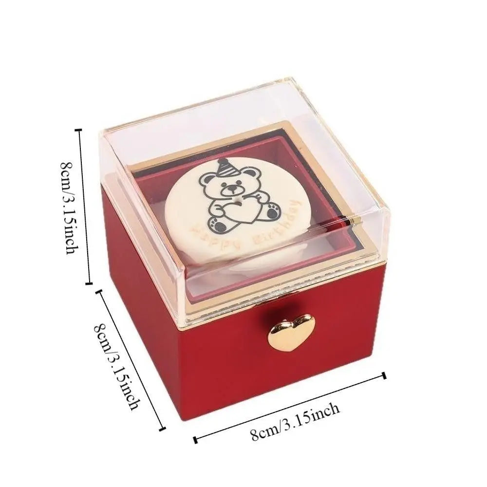 Creative Bear Flip Ring Box Creative Surprise Jewelry Box Mini Cake Automatic Flip Ring Case for Girlfriend Gift Surprise Box