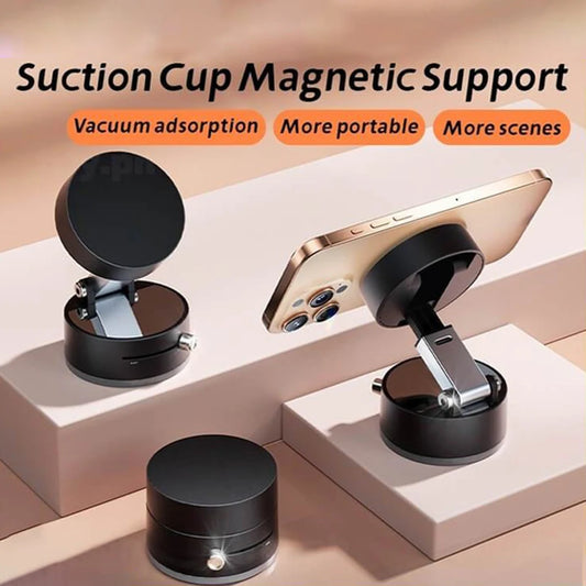 2025 Vacuum Double Side Magnetic Suction Cup Holder Foldable Kitchen Lazy Phone Bracket Car Holder For iPhone Xiaomi Smartphone