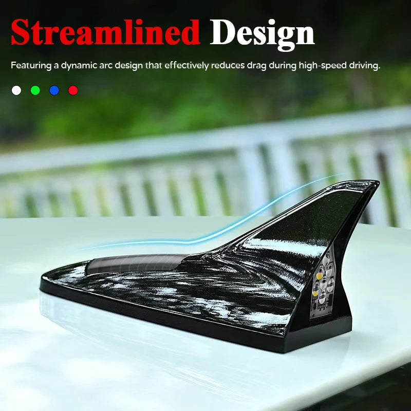 कार सोलार चार्ज एलईडी एन्टी कोलिजन चेतावनी लाइट कार शार्क फिन एन्टेना रूफ टेल मोडिफिकेशन लाइट कार सेफ्टी चेतावनी लाइट