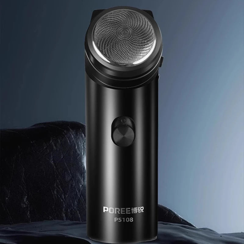 POREE PS108 २०२५ पुरुषहरूको उच्च शक्ति सिक्स-ब्लेड ब्लेड USB चार्जिङ क्लासिक सिंगल-हेड शेभरको लागि नयाँ मिनी पोर्टेबल इलेक्ट्रिक शेभर 