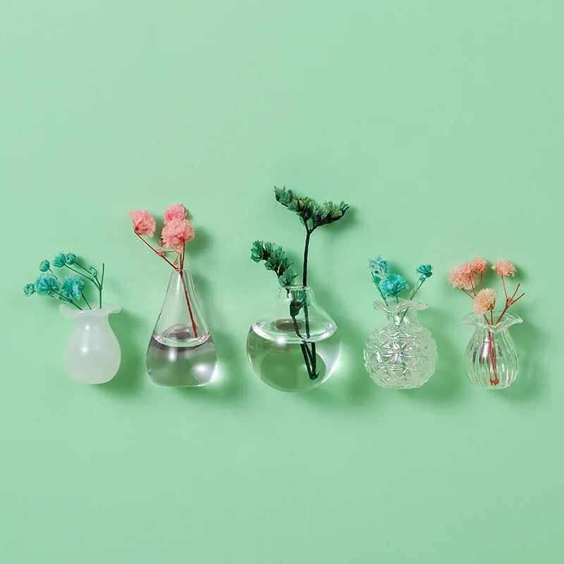 Small Fridge Magnet Decoration Mini Ceramic Vase Micro Landscape Ornament Fridge Cute Magnets Place Flower Arrangements